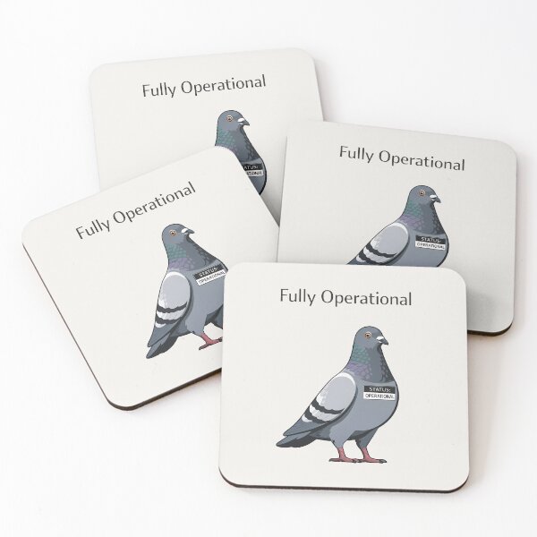 Item preview, Fully Operational Pigeon Minimalist Humor Design designed and sold by Ombrya.