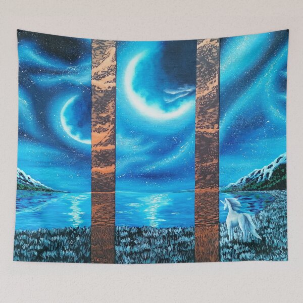 Item preview, Unicorn moonlight designed and sold by "mariadreamart".
