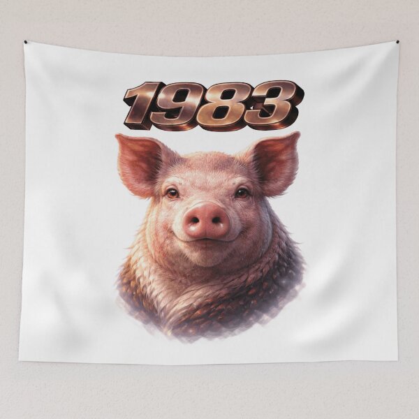 Item preview, 1983 Year of the Pig Eastern Zodiac Strength Power Design designed and sold by AlexLineArt.