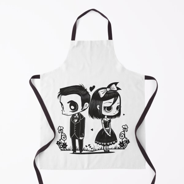 Item preview, Silent Hearts – Emo Gothic Valentine Couple designed and sold by TheInkRaven.