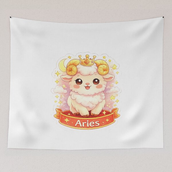 Item preview, Cute Kawaii Aries Zodiac Sticker | Queen Energy Ram  designed and sold by AmRishi.