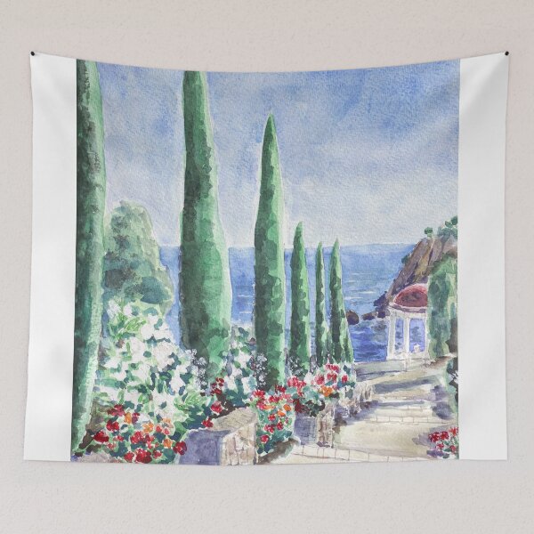 Item preview, watercolour painting of Blanes, Costa Brava in summer designed and sold by ColorandColor.