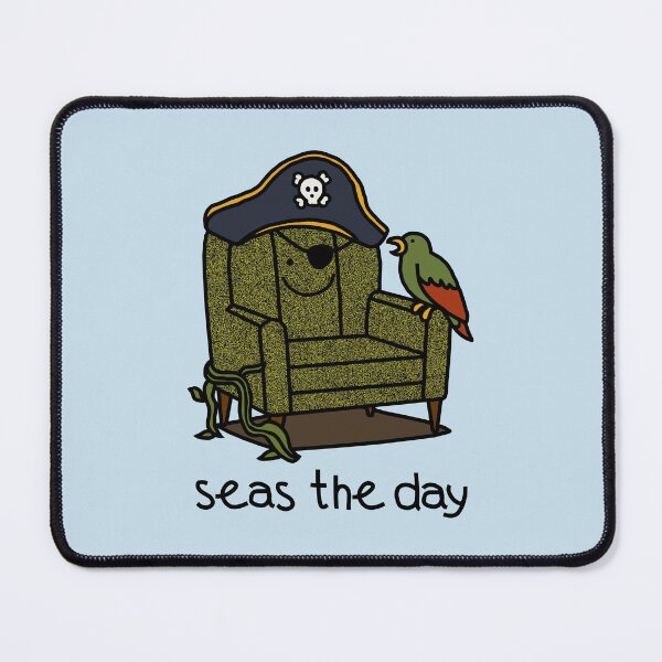Item preview, Puns Pirate Captains Chair says Seas the Day designed and sold by ellenhenry.