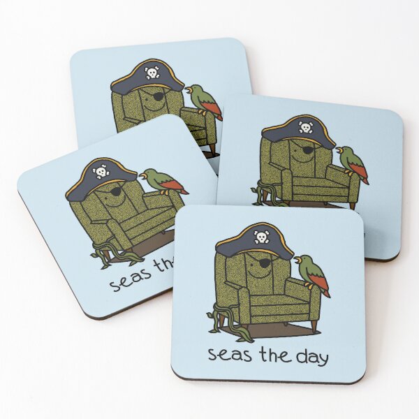 Item preview, Puns Pirate Captains Chair says Seas the Day designed and sold by ellenhenry.