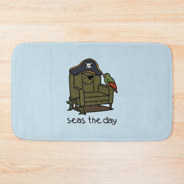Item preview, Puns Pirate Captains Chair says Seas the Day designed and sold by ellenhenry.