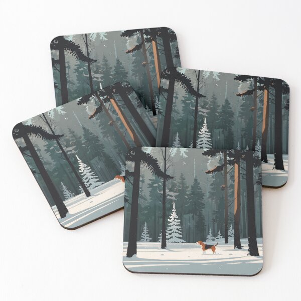 Item preview, Beagle in Winter Landscape Art designed and sold by NeatThingLover.