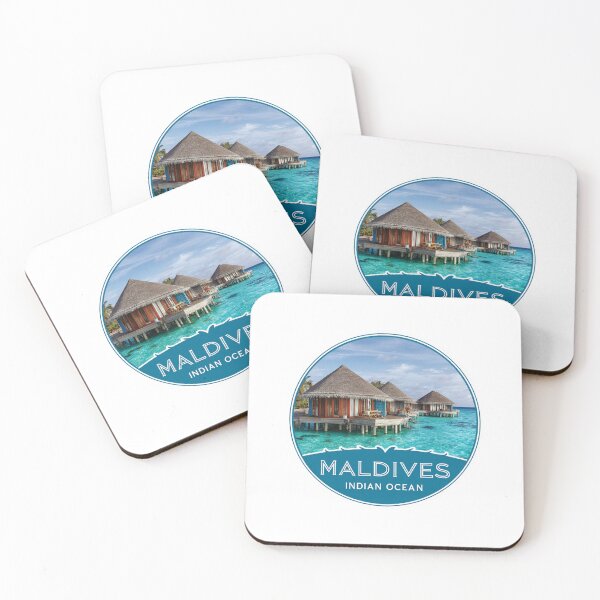 Item preview,  Maldives Indian Ocean Paradise Travel Sticker with Overwater Bungalows designed and sold by Blurbean.