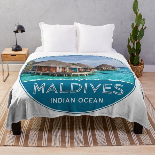 Item preview,  Maldives Indian Ocean Paradise Travel Sticker with Overwater Bungalows designed and sold by Blurbean.