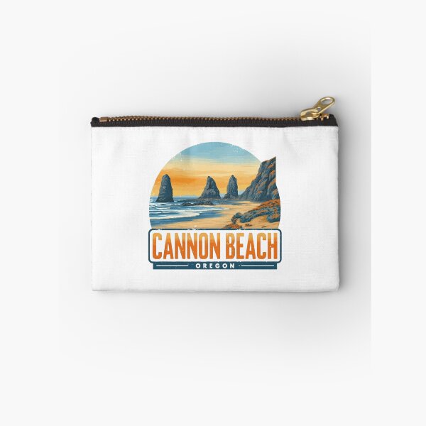 Item preview, Cannon Beach Oregon Vintage Travel Poster with Iconic Sea Stacks designed and sold by Blurbean.