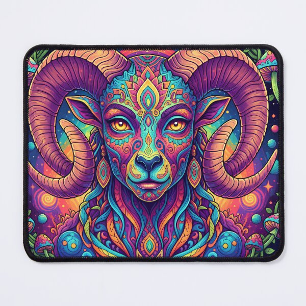 Item preview, Zodiac sign Art Print - Psychedelic female Aries designed and sold by Mindwork Creative Arts.