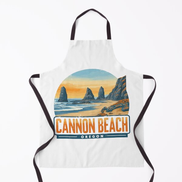 Item preview, Cannon Beach Oregon Vintage Travel Poster with Iconic Sea Stacks designed and sold by Blurbean.