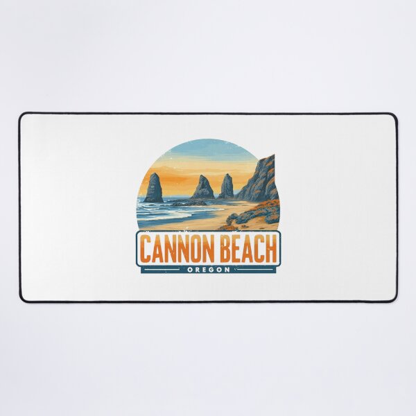Item preview, Cannon Beach Oregon Vintage Travel Poster with Iconic Sea Stacks designed and sold by Blurbean.