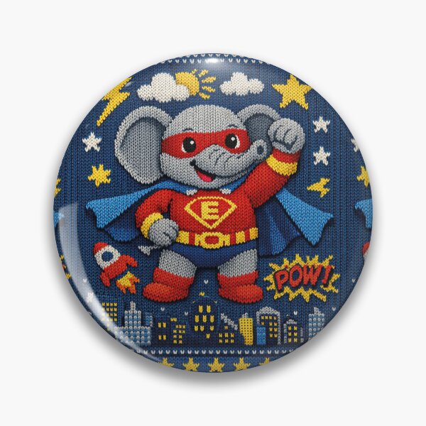 Artikelvorschau, Superheld Elefant – Niedliches Strickmuster Design entworfen und verkauft von Mauswohn.