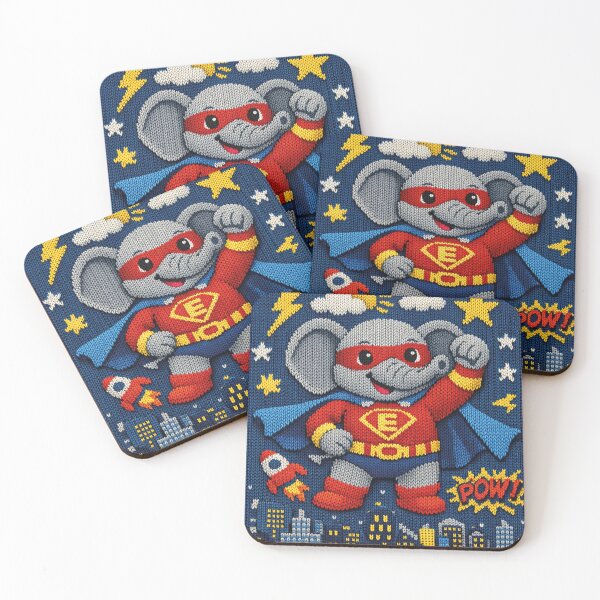 Item preview, Superhero Elephant – Cute Knitting Pattern Design designed and sold by Mauswohn.