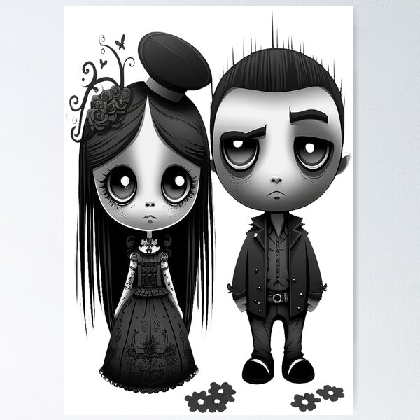 Item preview, Eternal Gloom – Emo Valentine Gothic Couple designed and sold by TheInkRaven.