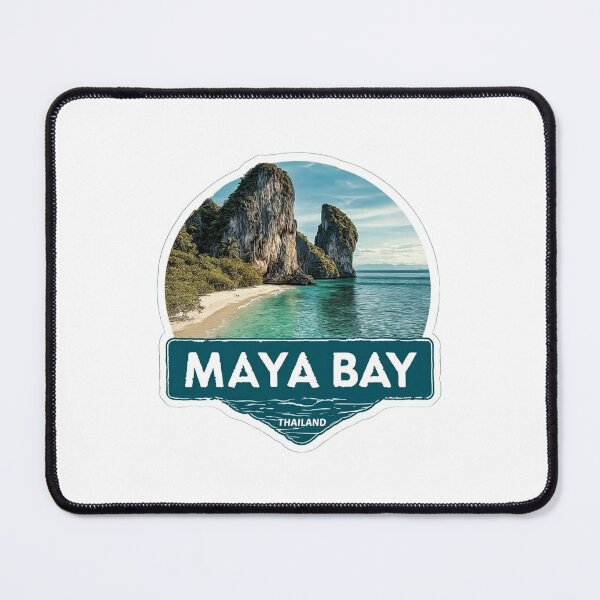 Item preview, Maya Bay Thailand Tropical Beach Paradise with Limestone Cliffs Sticker designed and sold by Blurbean.