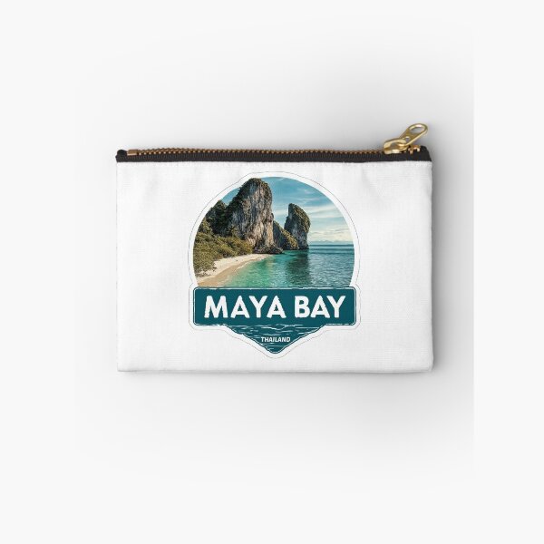 Item preview, Maya Bay Thailand Tropical Beach Paradise with Limestone Cliffs Sticker designed and sold by Blurbean.