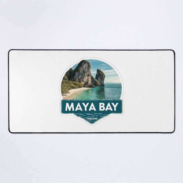 Item preview, Maya Bay Thailand Tropical Beach Paradise with Limestone Cliffs Sticker designed and sold by Blurbean.