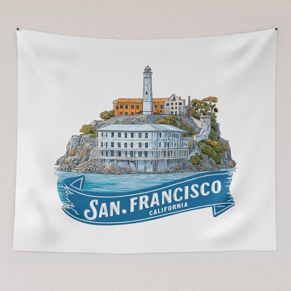 Item preview, San Francisco Alcatraz Island Historic Federal Prison California Sticker designed and sold by Blurbean.