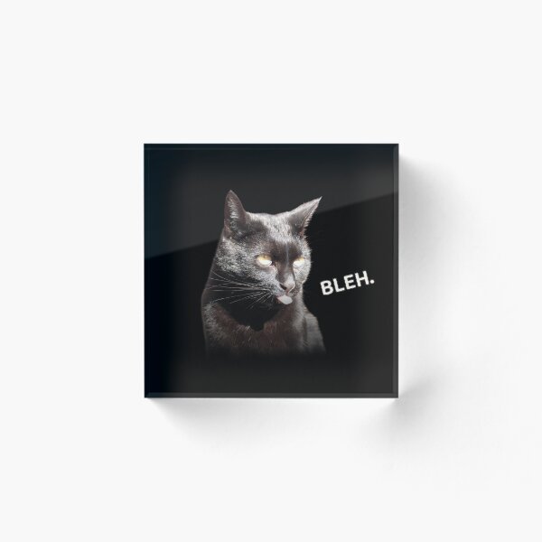 Artikelvorschau, Bleh Cat – Lustige schwarze Katze mit herausgestreckter Zunge im minimalistischen Design entworfen und verkauft von MB-CatPrints.