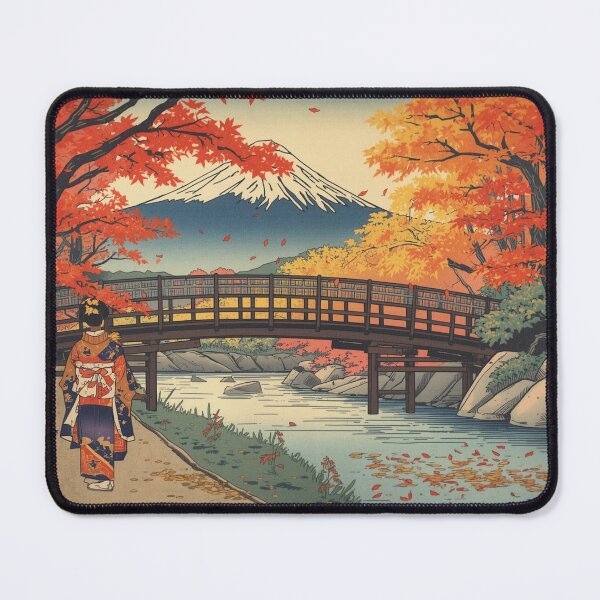 Item preview, Japanese Ukiyo-e Woodblock Print Autumn Momiji Maple Trees Red Orange Golden Foliage Edo Period Traditional Art designed and sold by Vandy Fullam.