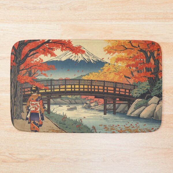 Item preview, Japanese Ukiyo-e Woodblock Print Autumn Momiji Maple Trees Red Orange Golden Foliage Edo Period Traditional Art designed and sold by Vandy Fullam.