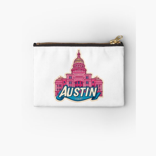 Item preview, Austin Texas State Capitol Building Pink Vintage Travel Sticker Design designed and sold by Blurbean.