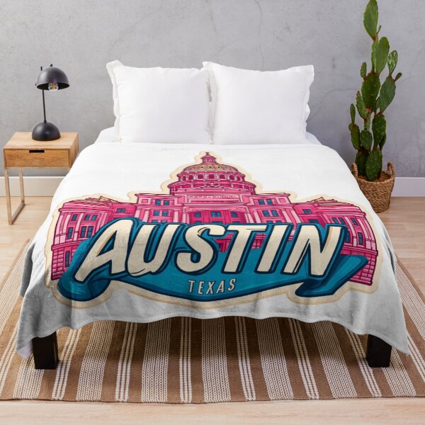 Item preview, Austin Texas State Capitol Building Pink Vintage Travel Sticker Design designed and sold by Blurbean.