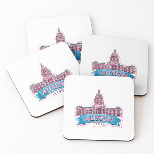 Item preview, Austin Texas State Capitol Vintage Pink Travel Postcard Style Sticker designed and sold by Blurbean.