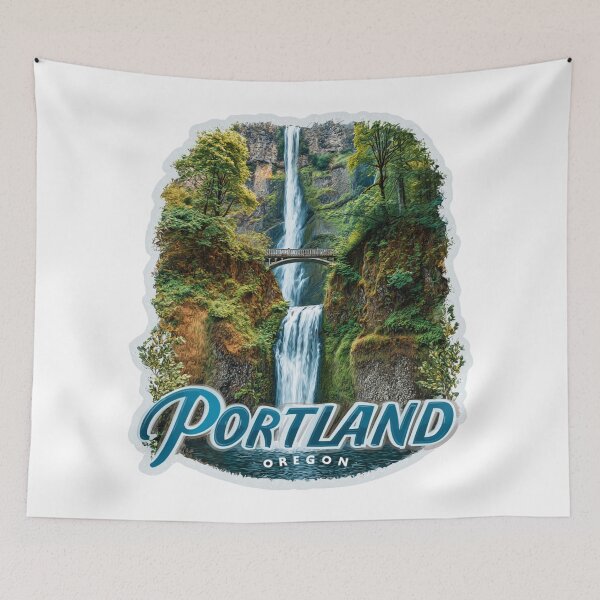 Item preview, Portland Oregon Multnomah Falls Pacific Northwest Waterfall Nature Sticker designed and sold by Blurbean.
