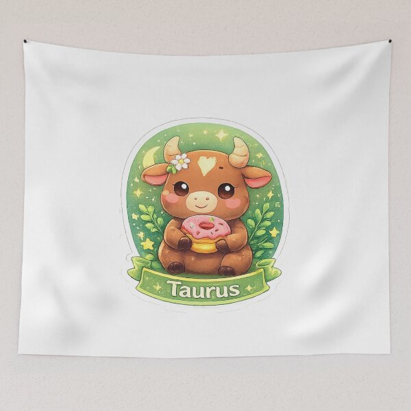 Item preview, Cute Taurus Zodiac Sticker | Transparent PNG | Kawaii Bull Donut Sticker | Waterproof Vinyl | Planner, Laptop, Bottle designed and sold by AmRishi.