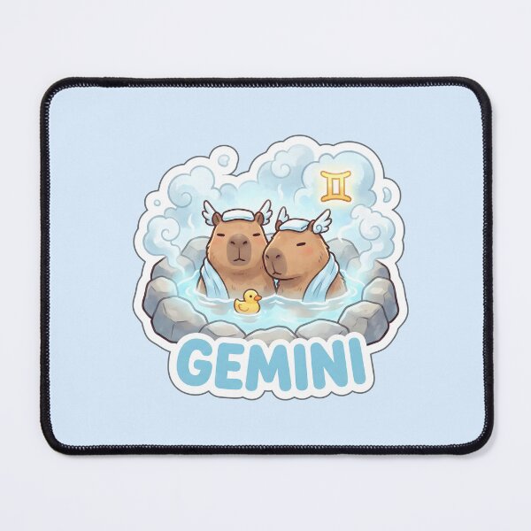Item preview, Zodiac Capybara Gemini – Twin Capybara Onsen Cute Zodiac Sticker designed and sold by Nuist25.