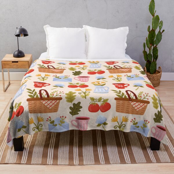 Item preview, Summer picnic – country house pattern with basket & flowers designed and sold by Mauswohn.