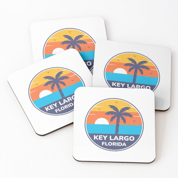 Item preview, Key Largo Florida - Retro Sunset Palm Tree Tropical Vacation designed and sold by Shape Snip Studio.