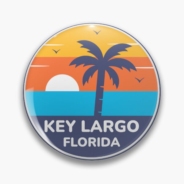 Item preview, Key Largo Florida - Retro Sunset Palm Tree Tropical Vacation designed and sold by Shape Snip Studio.