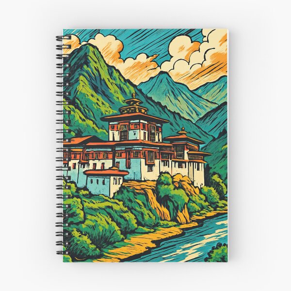 Item preview, Bhutan landscape | Comics style - Cartoon designed and sold by ComicsFactory.