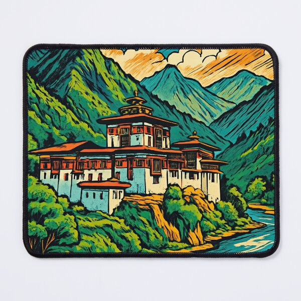 Item preview, Bhutan landscape | Comics style - Cartoon designed and sold by ComicsFactory.