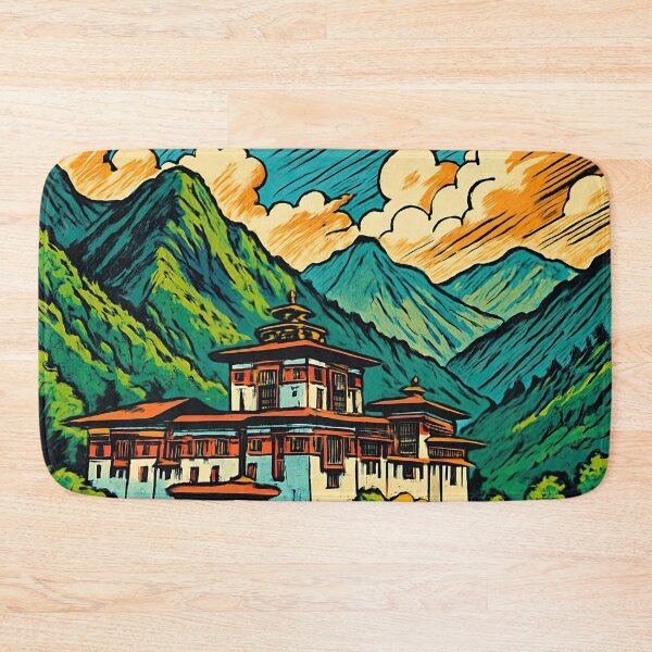 Item preview, Bhutan landscape | Comics style - Cartoon designed and sold by ComicsFactory.