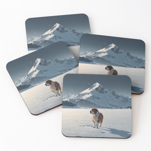 Item preview, Peaceful St Bernard Snow Scene designed and sold by NeatThingLover.