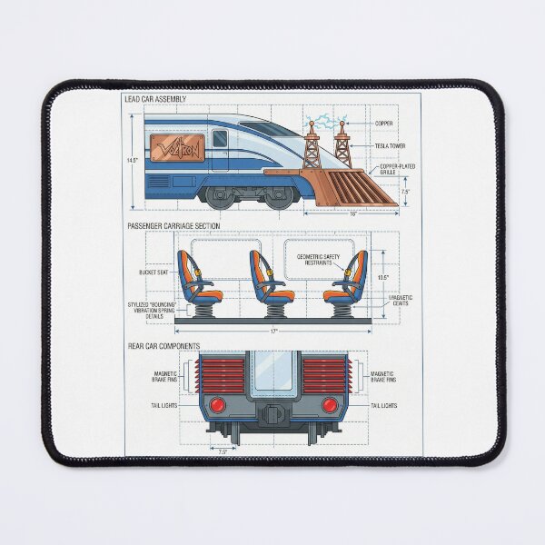 Item preview, Voltron Nevera Coaster Train Blueprint Art designed and sold by AURA Vibes.