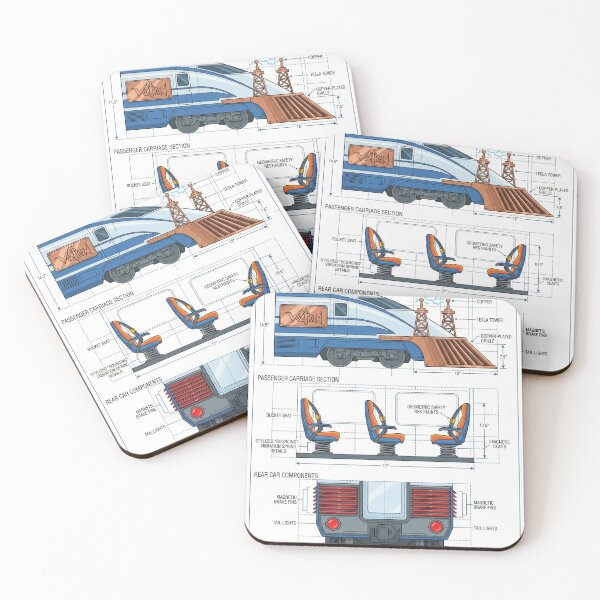 Item preview, Voltron Nevera Coaster Train Blueprint Art designed and sold by AURA Vibes.