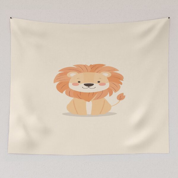 Item preview, Cute Illustrated Lion in Soft Warm Pastels designed and sold by mari0n980.