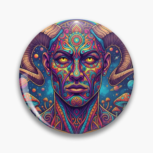 Item preview, Zodiac sign Art Print - Psychedelic male Aries designed and sold by Mindwork Creative Arts.