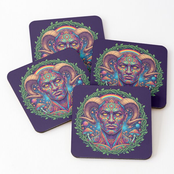 Item preview, Zodiac sign Art Print - Psychedelic male Aries designed and sold by Mindwork Creative Arts.