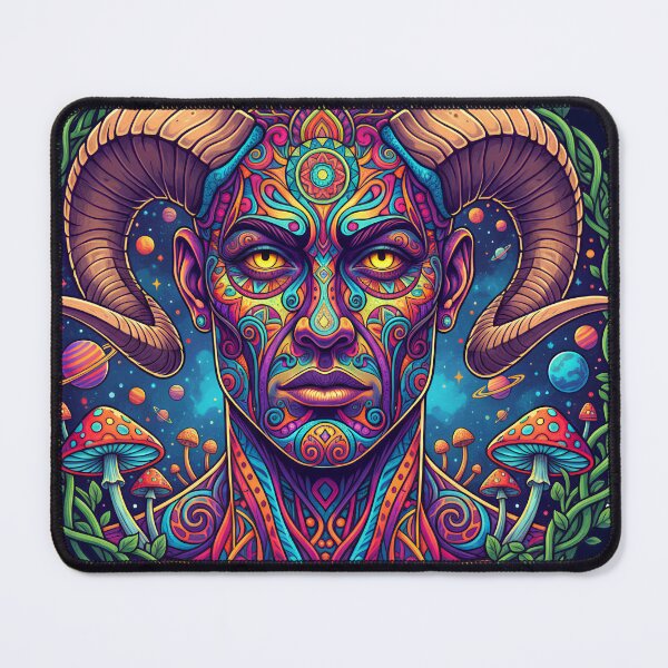 Item preview, Zodiac sign Art Print - Psychedelic male Aries designed and sold by Mindwork Creative Arts.