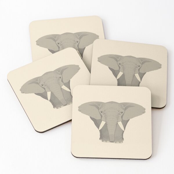 Item preview, Cute Illustrated Elephant in Soft Gray and Beige Pastels designed and sold by mari0n980.