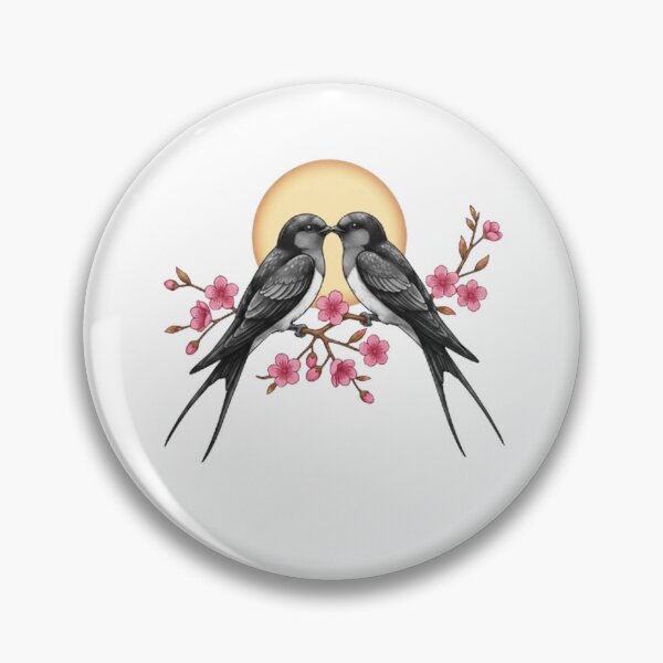 Item preview, Pair of Cherry Blossom Swallows designed and sold by CHRIST5000.