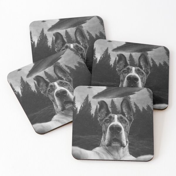 Item preview, Surreal UFO Dog Portrait designed and sold by AnInfiniteInkwell.