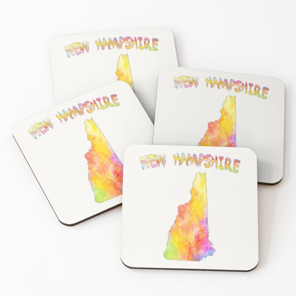Item preview, New Hampshire State Map - Colorful Artistic Watercolor Splash designed and sold by mashmosh.