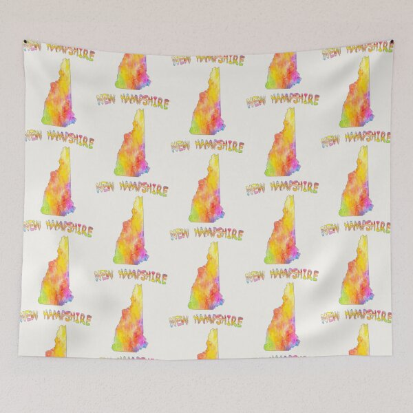 Item preview, New Hampshire State Map - Colorful Artistic Watercolor Splash designed and sold by mashmosh.